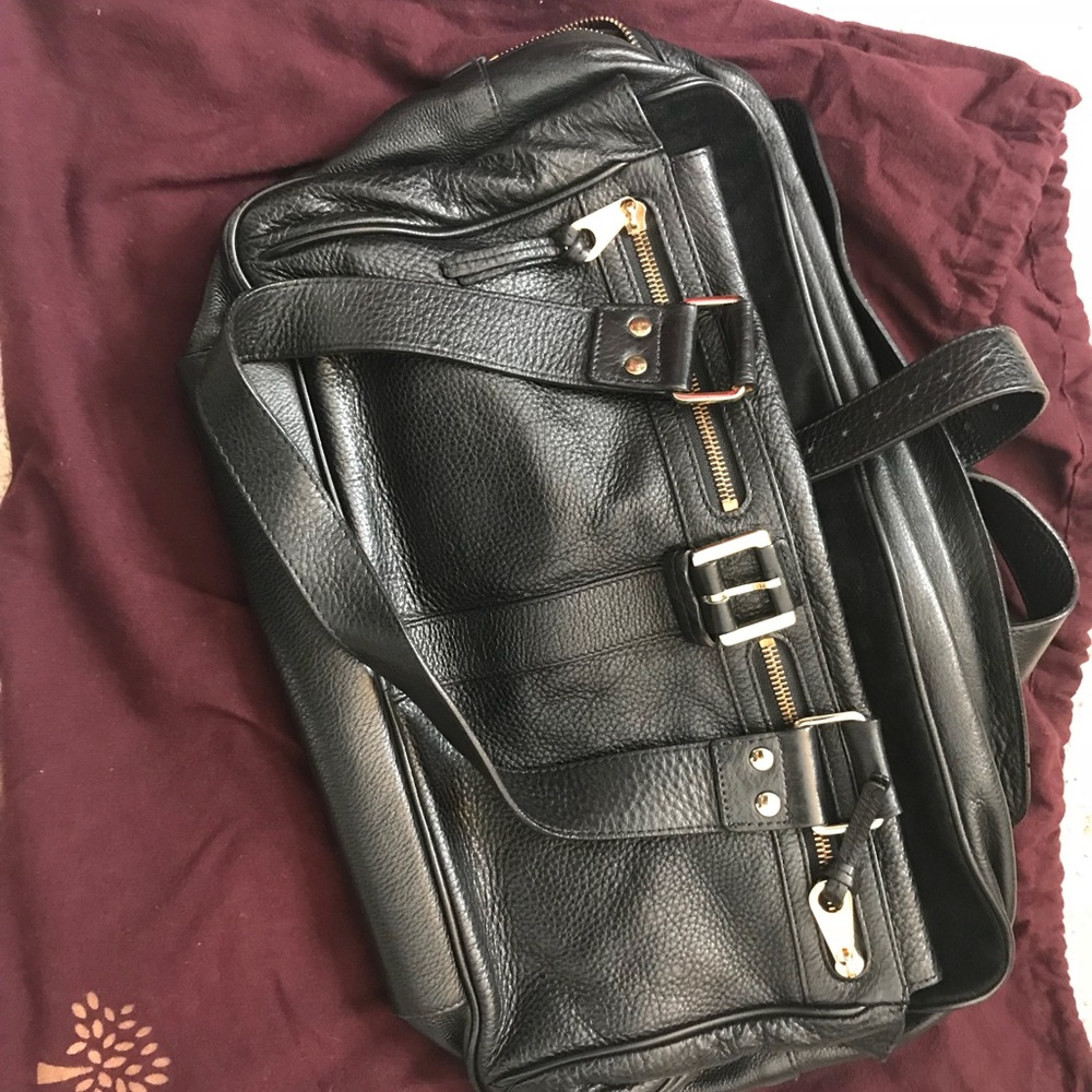 Mulberry Zipper Buckle Leather Tote